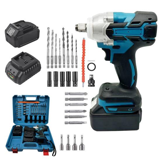 Электрический ударный гайковерт 45659 дюймов Аккумуляторный Бесщеточный Быстрая зарядка Регулируемый крутящий момент Ударный гайковерт Автореверс