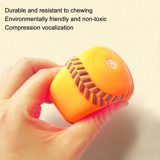 Vinyl Baseball Dog Chew Toy Bite Resistant Squeaky Ball Pet Interactive Toy Small Medium Large Dogs Teething Cleaning Toy