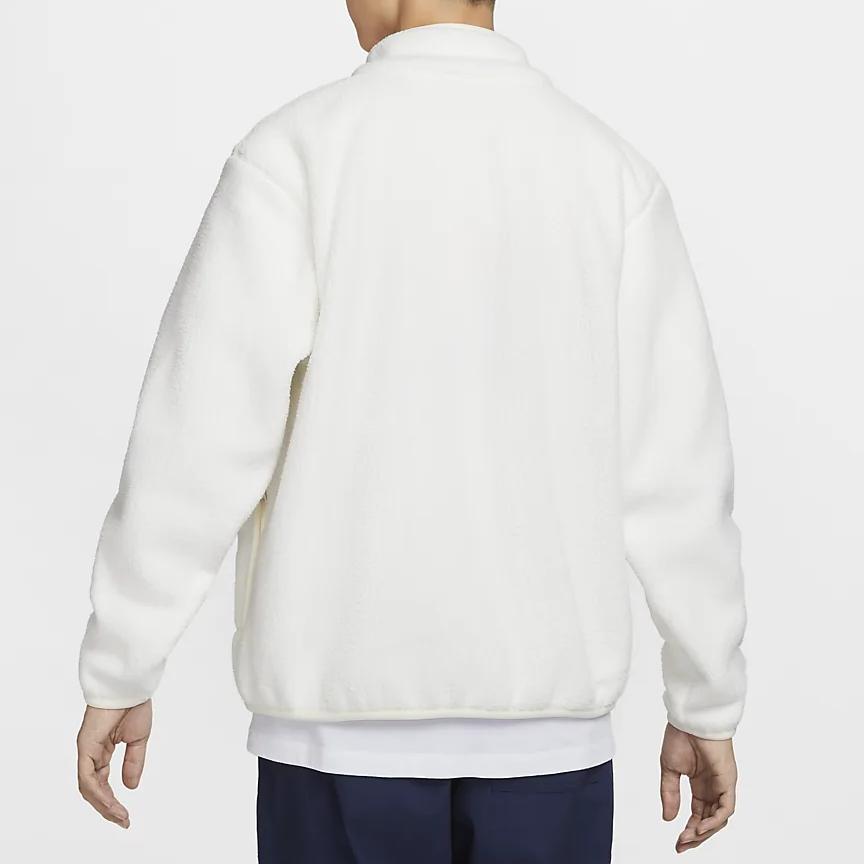 Nike Клубная повседневная модная простая флисовая куртка на молнии с длинным рукавом Мужские куртки Sail-White Black FZ0889-133