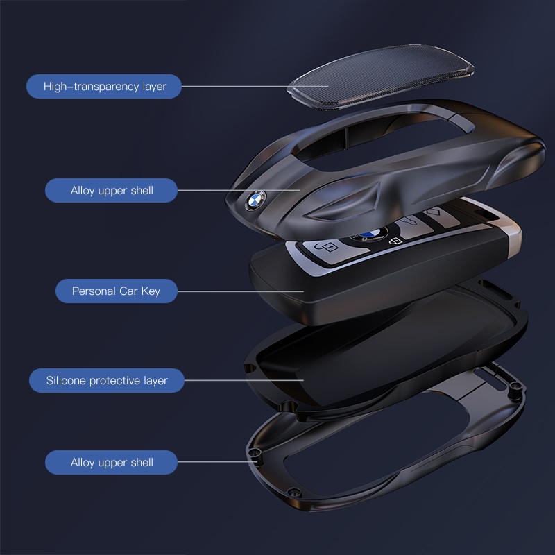 BBJB3 M Power Car Key Case Cover 360° Anti-drop TPU Silicone For BMW M3 M4 M5 G42 G30 G20 E39 E36 E87 E53 F44 F07 F34 G15 G16 G23 G22