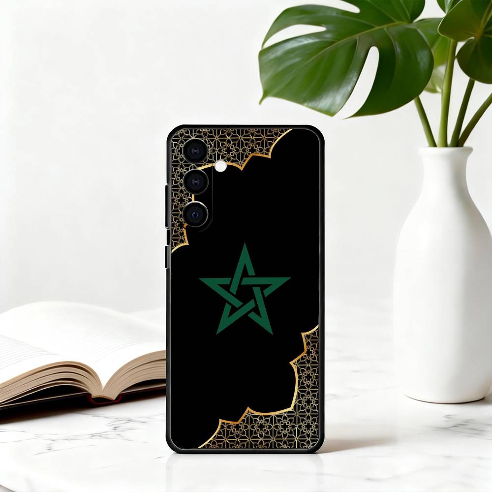 M-Morocco F-Flag ART Phone Case For Samsung Galaxy A73,A72,A71,A70,A53,A52,A51,Soft Silicone Black Cover