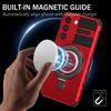 For Samsung Galaxy S22 5G Magnetic Case PC+TPU Phone Case Magnetic Finger Grip Kickstand Cover