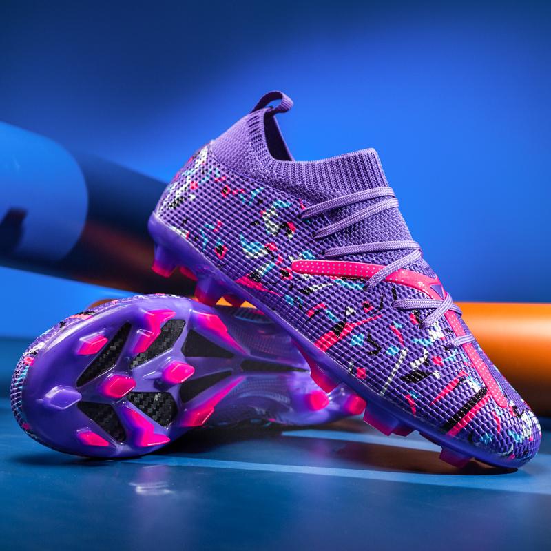 Мужские футбольные бутсы с длинными шипами и высокой лодыжкой, футбольные бутсы FG, уличные бутсы для травы, футбольные бутсы, тренировочные спортивные футбольные бутсы