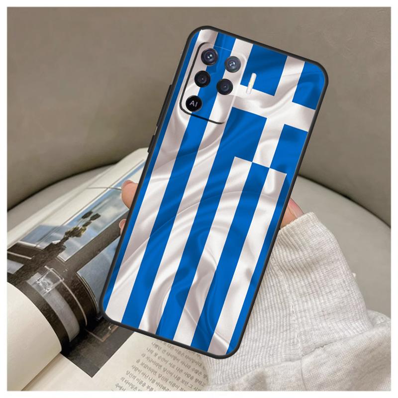 Греция Греческий флаг Чехол для Oppo A17 A57 A77 A40 A78 A54 A74 A94 A76 A16 A96 A18 A60 A80 A38 A58 A98 A15 A5 Pro