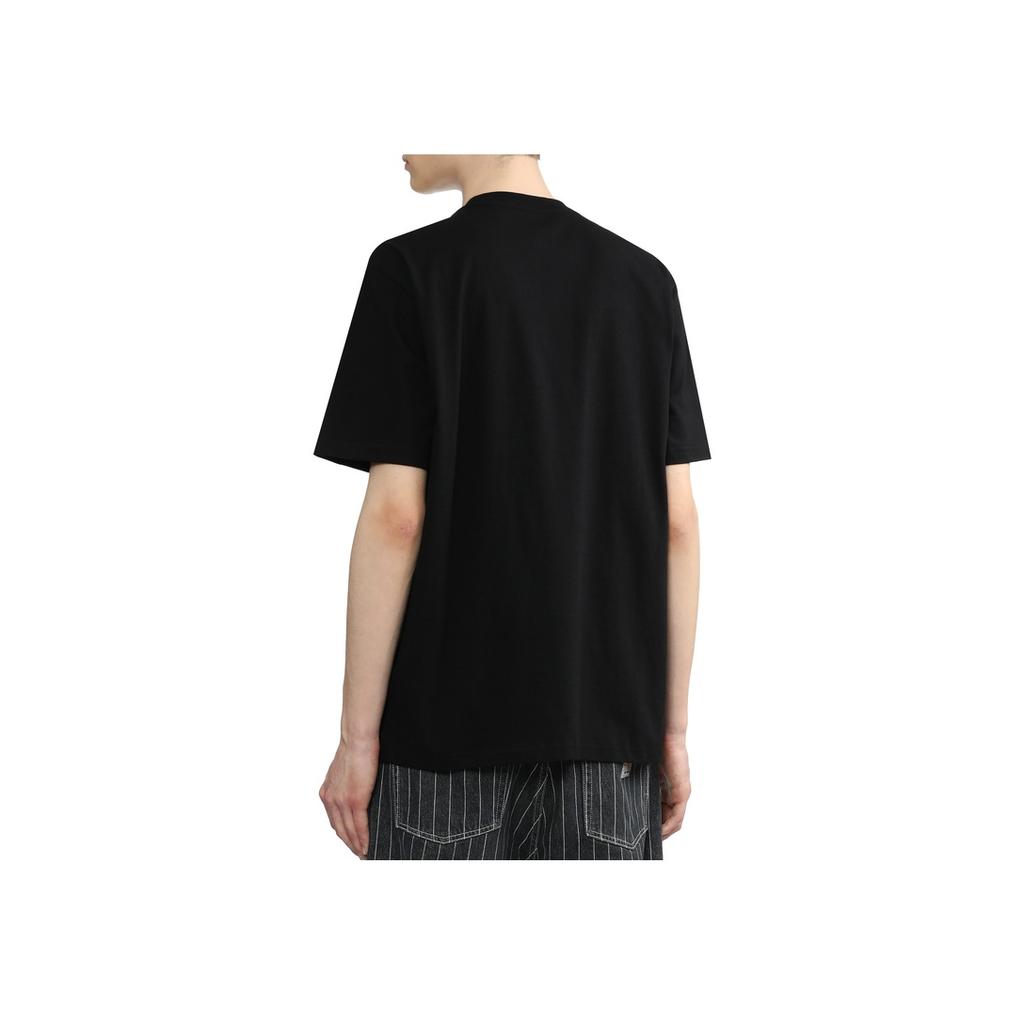 Carhartt WIP Оригинальная футболка с мультяшным принтом букв из аниме, с круглым вырезом, с короткими рукавами, мужская одежда, черный, I032882-89-XX