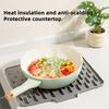 Silicone Slope Drain Mat for Drip-Free Drying Space-Saving Dish Drainer Heat-Resistant Pot Rack Non-Slip Mat for Kitchen Countertop