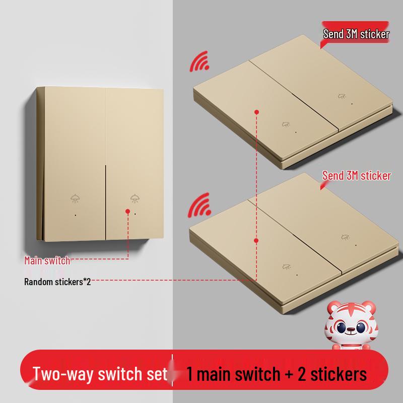 Умный беспроводной выключатель света с двойным управлением - Не требует проводки, 220В, система удаленного управления "мастер-ведомый"