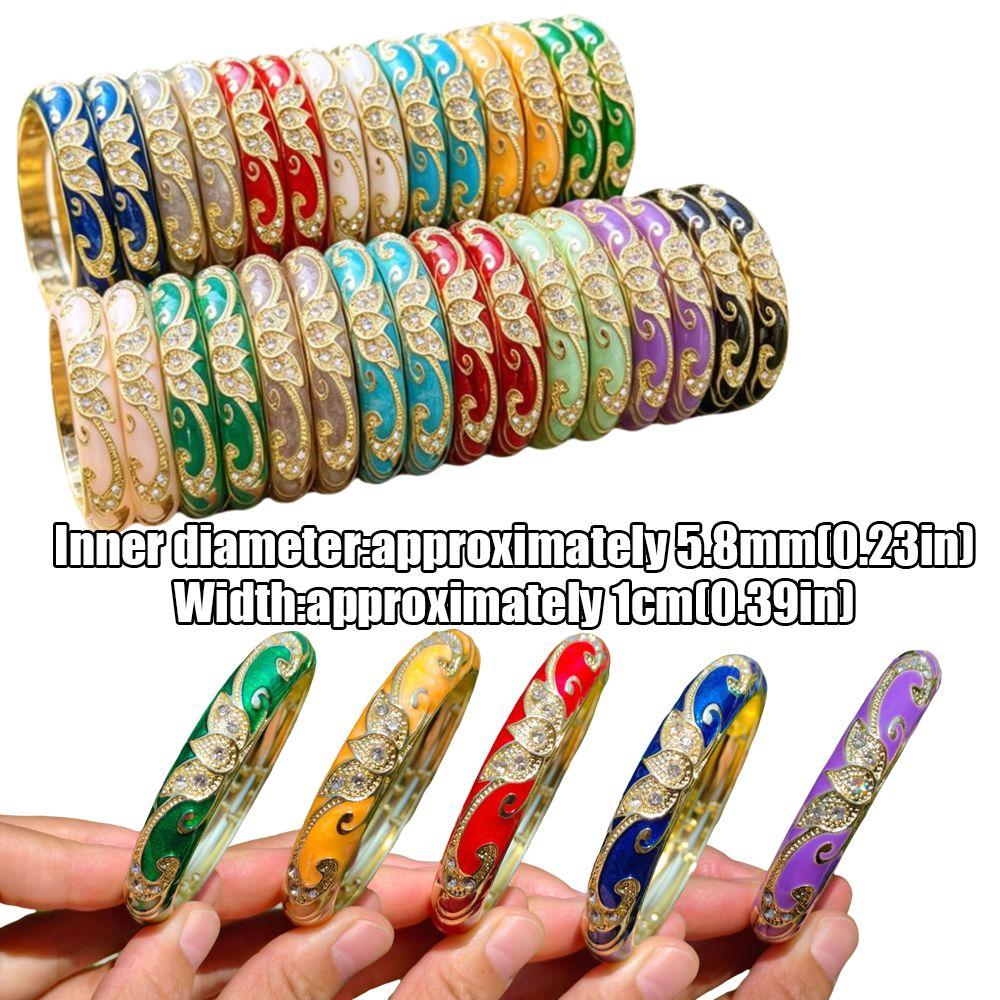 Crown Crown Cloisonne Bracelet 1cm Women's Hand Bracelet Colored Dropper Oil Bangle Jewelry Gifts