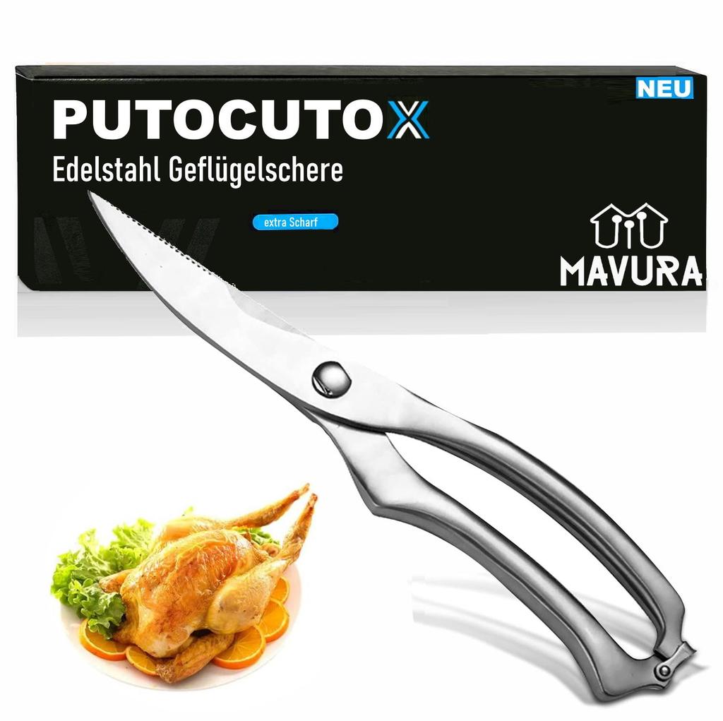 PUTOCUTOX Ножницы для птицы Ножницы для мяса Нержавеющая сталь Ножницы для курицы Разделочные ножницы