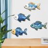 3/4Pcs/Set Wooden Fish Wall Decoration Farmhouse Rustic Nautical Turtle Shell Starfish Wall Art Sculpture Home Living Room Wall Decorative Sign