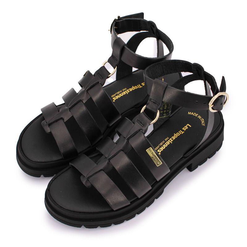 Сандалии Tobo черные на толстой подошве для женщин LES TROPEZIENNES PAR M.BELARBI