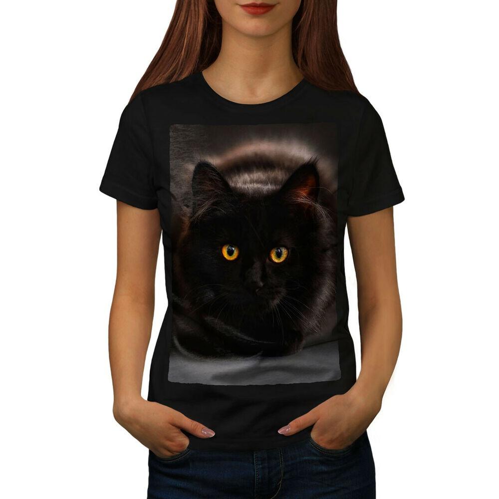 Черная футболка Wellcoda Pussy Cats с пушистым дизайном и принтом