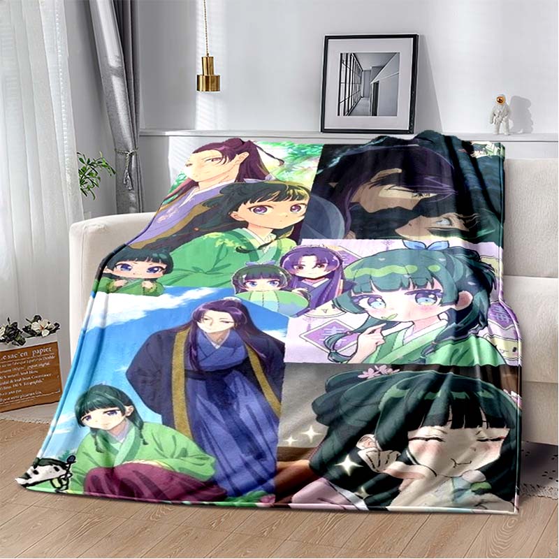 The Apothecary Diaries Maomao Jinshi Cherry Blossom Flannel Throw Blanket Soft Plush Blanket for Sofa Bed Anime Girls Home Decor Gift