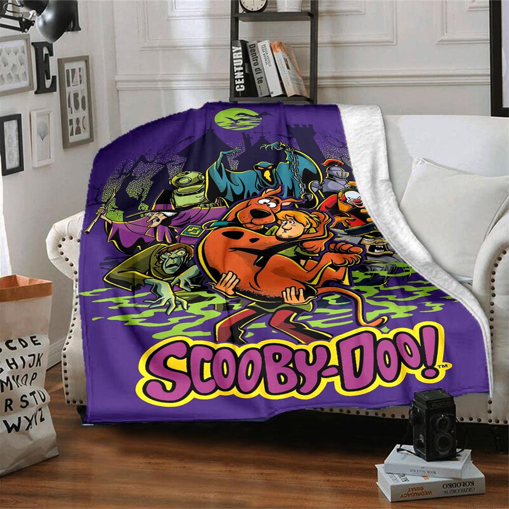 1Pc Scoobydoo Mystery Night Flannel Blanket, Soft And Comfortable, Casual Warm, Camping Travel, Christmas, Halloween Xmas Gift L1101
