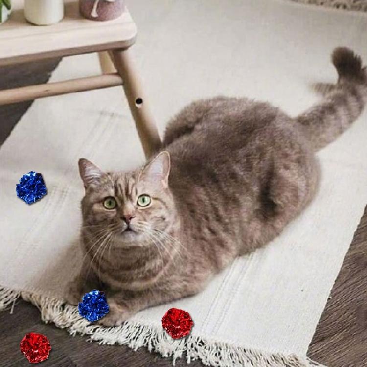 5 Pcs Cats Crinkle Paper Balls Safe Balls for Kitten Cats Interactive Cats Toy Crinkle Balls Colorful Toy