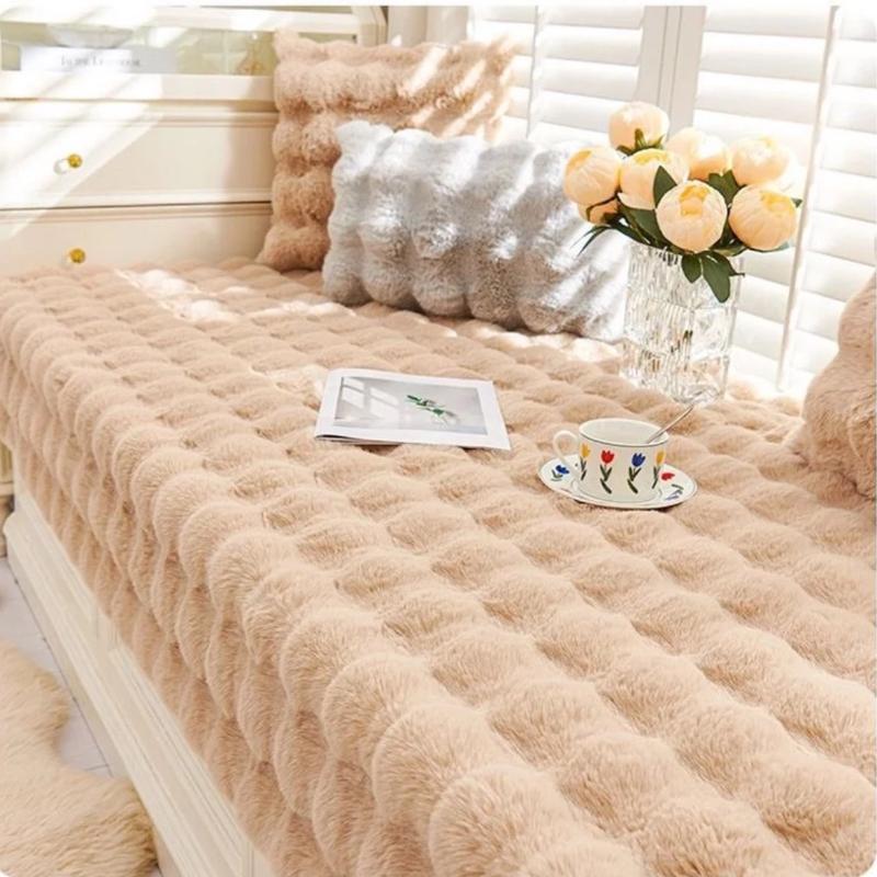 Shaggy Faux Rabbit Fur Plush Area Rug Soft Bubble Velvet Bedroom Bedside Living Room Fluffy Washable Rugs Home Decoration