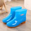 New Velvet Water Shoes Rain Shoes Female Adult Short Tube Non-slip Warm Waterproof Thickened Rain Boots Kitchen Rubber Shoes Overshoes Winter