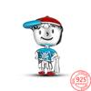 925 стерлингового серебра Love Boy Charm Fit Fashion 3 мм браслет и ожерелье Красивые рождественские подарки для девочек