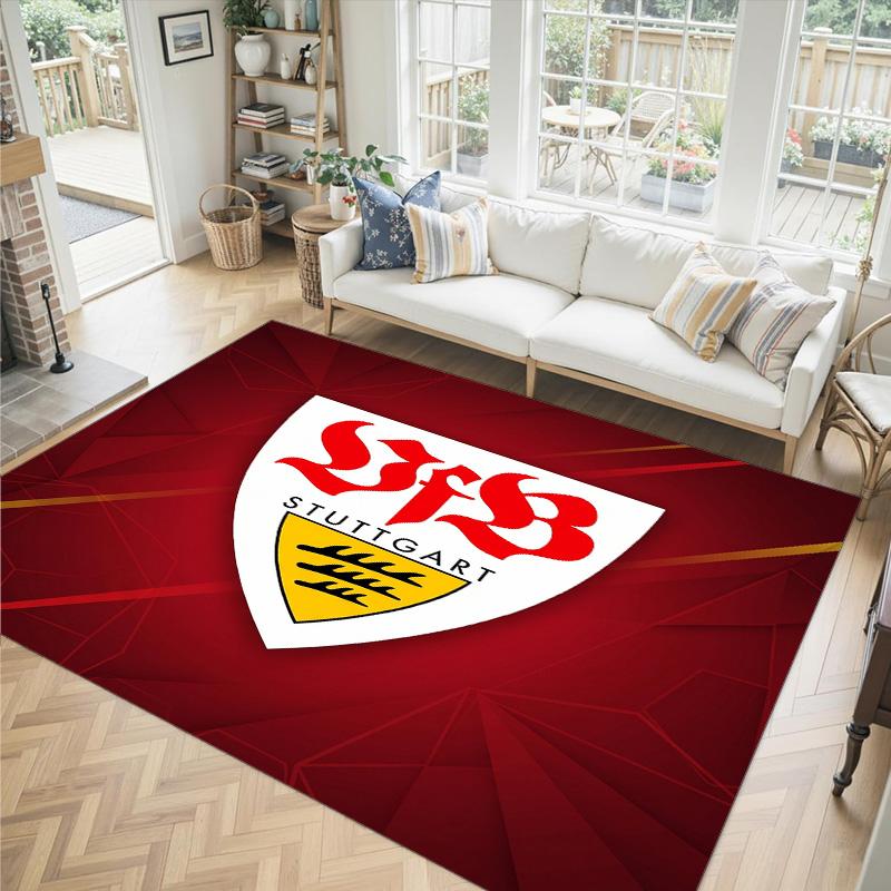 VfB Stuttgart Design Crystal Velvet Carpet Cozy Non?Slip Printed Rug For Bedroom Living Room Entrance