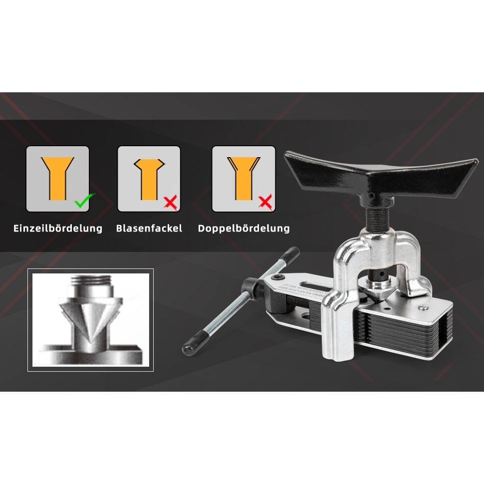Развальцовочное устройство для кондиционирования воздуха 3/16 дюйма - 3/4 дюйма (4-19мм) Разрезанная медная труба Универсальный инструмент для развальцовки тормозных трубок Устройство для развальцовки тормозных трубок