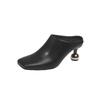 Women's Slippers Square Toe Special-shaped Heel Women's Mules 2025 Spring Sling-Heel Formal Pumps Outdoor Zapatillas De Mujer