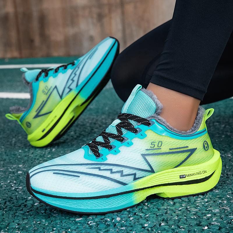 Плюшевые Теплые Зимние Кроссовки Мужские Амортизирующие Спортивные Кроссовки Женские Дышащие Кроссовки для Бега Обувь для Фитнес-Тренировок Нескользящие Кроссовки