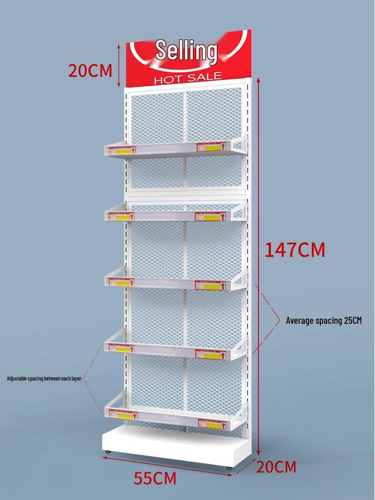 Compact Snack & Gum Display Rack with Multi-Layer Hooks for Supermarkets