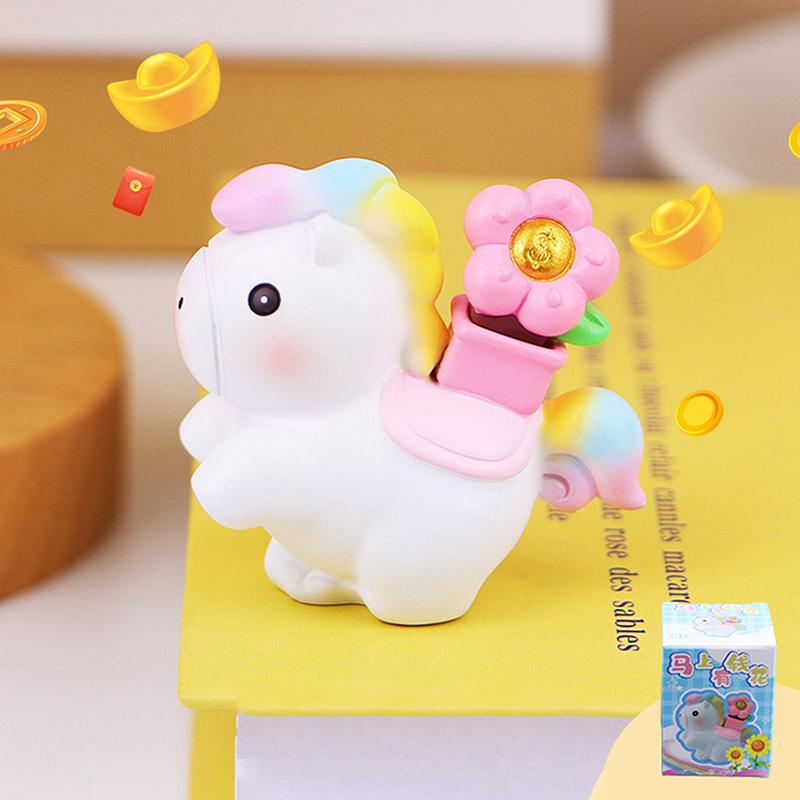 2026 Chinese Zodiac Horse Resin Ornament - Cute Desktop/Home New Year Mascot Gift