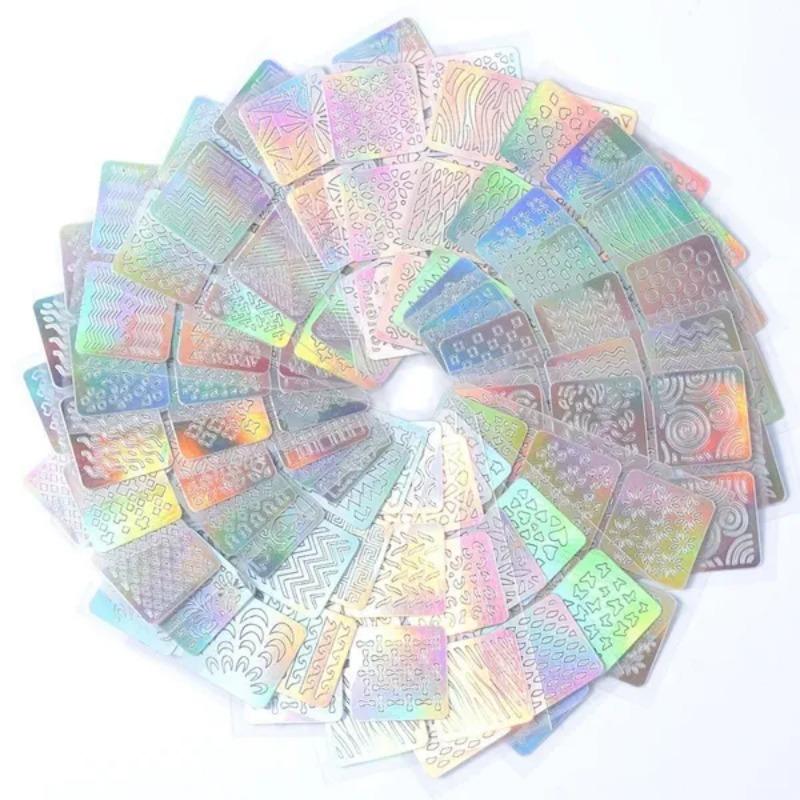 12 листов/24 листа виниловый трафарет для дизайна ногтей, направляющая наклейка для маникюра, изогнутая волна, лазерный наконечник, новинка