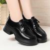 Британские лоферы женские новые весенние туфли-одиночки платформа рабочие туфли толстый каблук шнуровка маленькие кожаные туфли