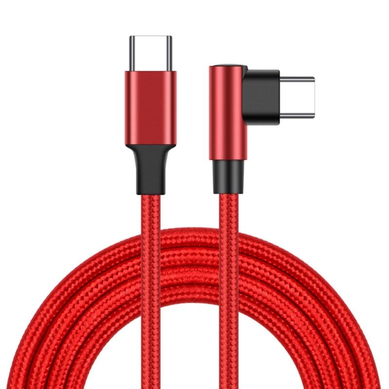 Быстрозарядный кабель USB C - USB C 60 Вт, 480 Мбит/с для передачи данных, нейлоновая оплетка, Г-образный Type C, для телефона, ноутбука, планшета
