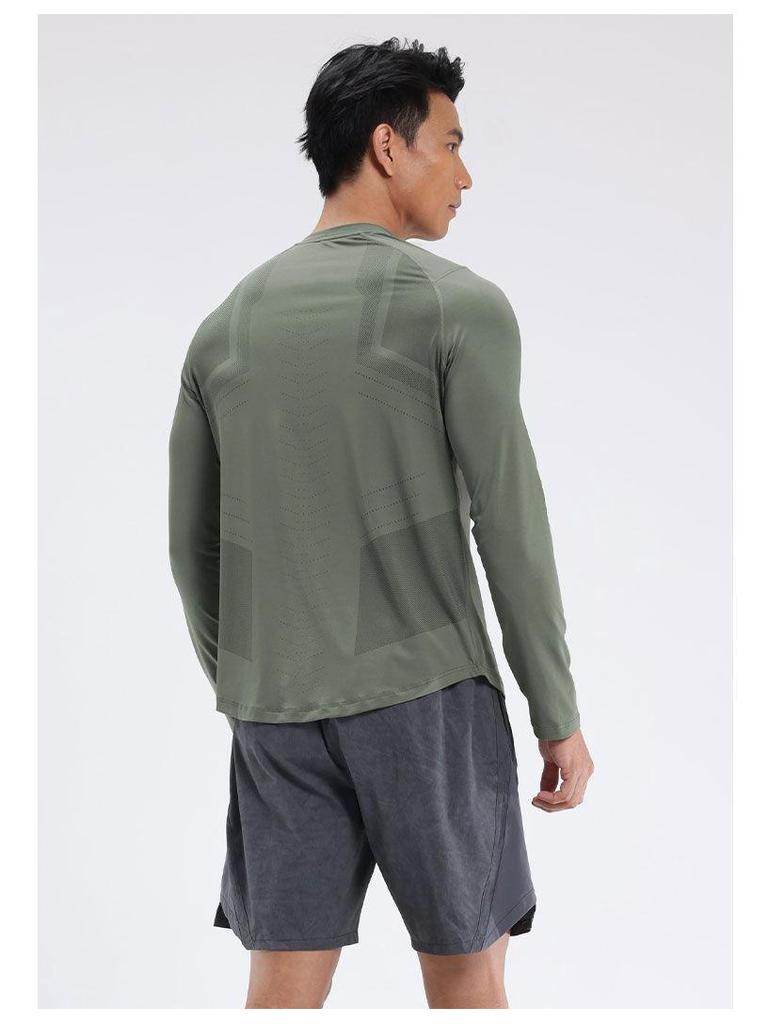 Мужская быстросохнущая спортивная футболка с длинным рукавом Dijia для бега, баскетбола, фитнеса, езды на велосипеде и пешего туризма.