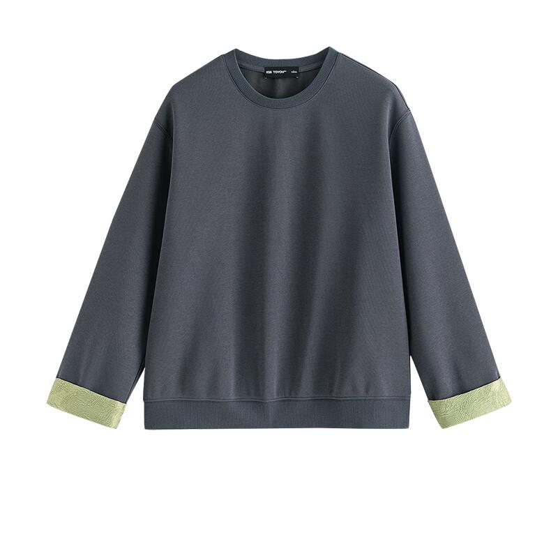 Chuyu Women's New Chinese Style Colorblock Crew Neck Sweatshirt