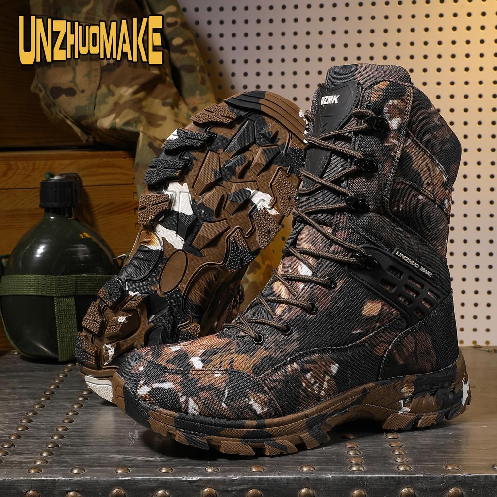 New Men Tactical Boots Military Plus Size Safety Ankle Breathable Outdoor Motorcycle Hiking Shoes Lace Up Male Climbing Shoes
