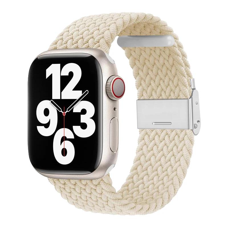 Плетеный Solo Loop ремешок для Apple Watch 45мм 44мм 42мм 46мм 41мм 49мм Нейлоновый браслет correa Серия 10 9 7 8 5 SE 6 Ultra2