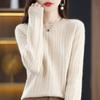 Fashion All Match Fried Dough Twists Sweater Women's Solid Round Neck Knitted Pullover Top