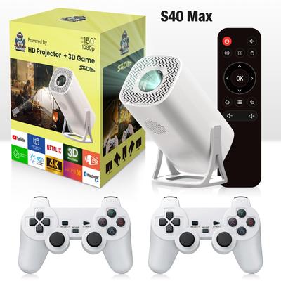 Мини-проектор S40 Max игровой эмулятор бесплатный домашний кинотеатр 1080P видео поддержка 720P наружный проектор Android 11.0 OS