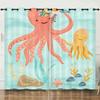 Curtain Illustration Marine Life Shark 3D Digital Printing Blackout Curtain Punching