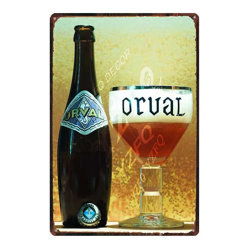 Belgian Beer Orval  Metal Tin Signs Retro Shabby Chi Plates For Wall Bar Home Pub Art Kitchen Coffee  Decor 30X20CM DU-8523B