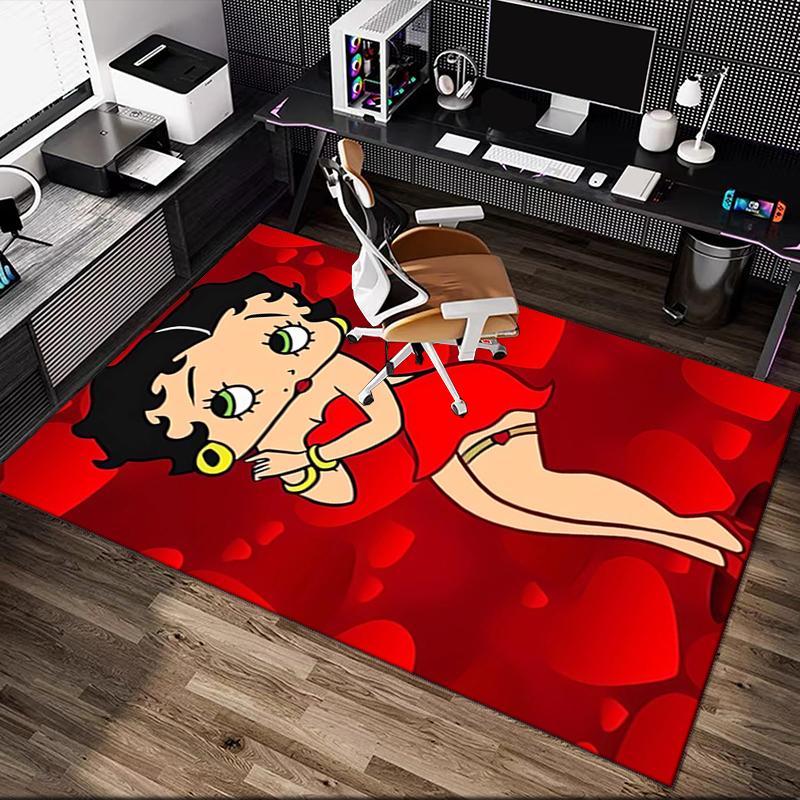 1pc Office Carpet, Betty Boop Chair Rug, Living Room Printed Area Rug, Home Chair Floor Mat