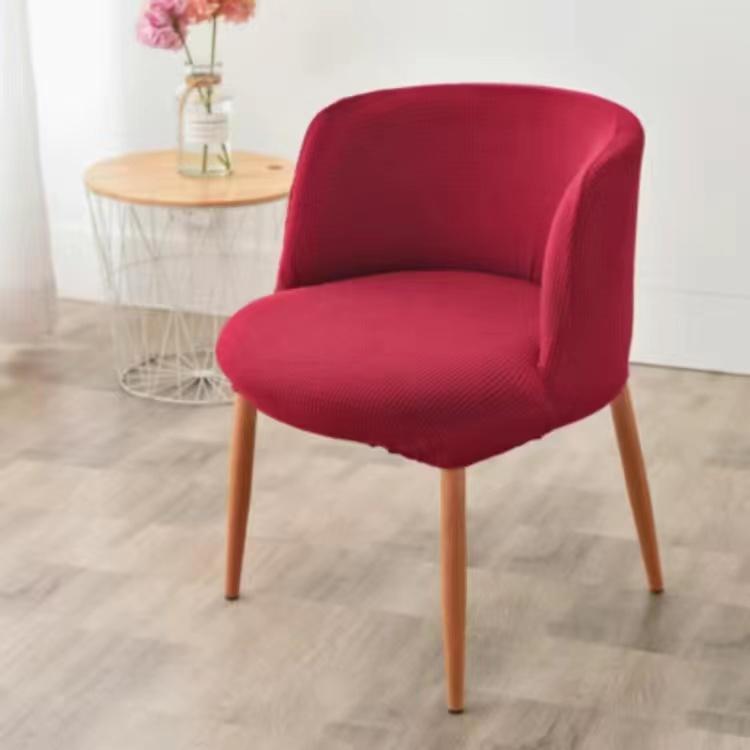 Флисовый чехол на стул, эластичный съемный, моющийся, с круглым дном, изогнутое заднее сиденье, подходит для отеля, домашнего номера, офиса, обеденного стула, чехол