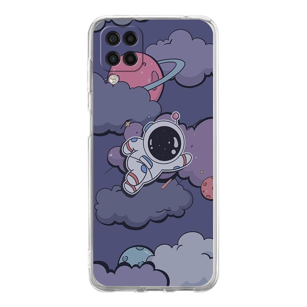 Прозрачный чехол для телефона Samsung Galaxy A13 A51 A71 A21S A12 A11 A31 A52 A41 A23 A53 A73 A32 5G A03S, чехол с милым мультяшным космонавтом
