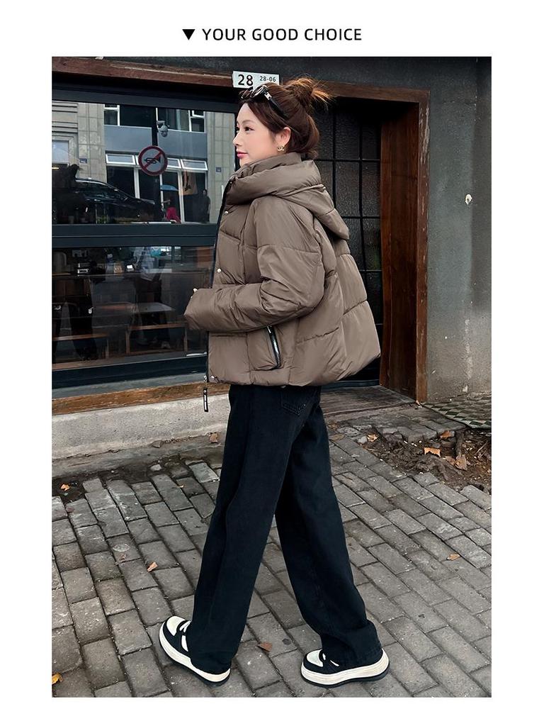 Модная куртка пуховик класса люкс для миниатюрных женщин — с капюшоном, утолщенная, омолаживающая, женская зимняя одежда 2025