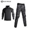 Plus-Size Tactical Camouflage Long-Sleeve Frog Suit Set (No Protective Gear)