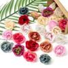 20Pcs 4cm Artificial Flowers Heads For Home Decor Wedding Decoration Fake Flowers DIY Wreath Gift Scrapbooking Craft Accessories