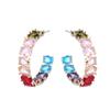 Fashion Simple Statement Geometric Earrings Designer Creative Circle Dangle 2022 Summer Trend Colorful Cubic Zirconia Earings
