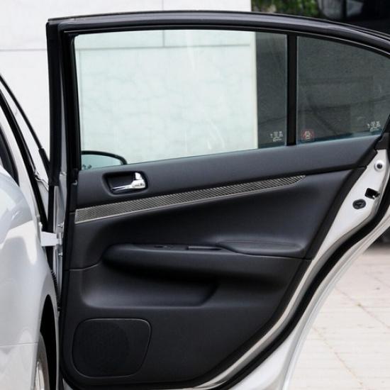 2Pcs Carbon Fiber Rear Door Panel Cover Trim For Infiniti G37 Sedan 2010-2013