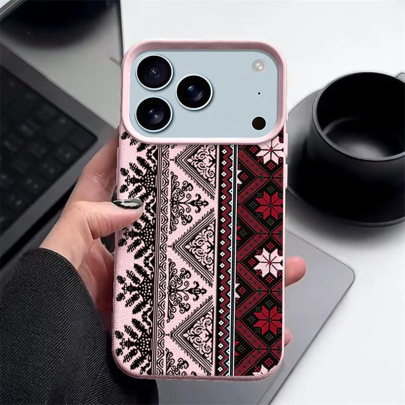 Винтажный чехол для телефона из ТПУ с узором тотема для iPhone 17 16e 16 15 Pro Max 14 13 12 Pro Max 11 Air Мягкая кожаная текстура Силиконовый чехол