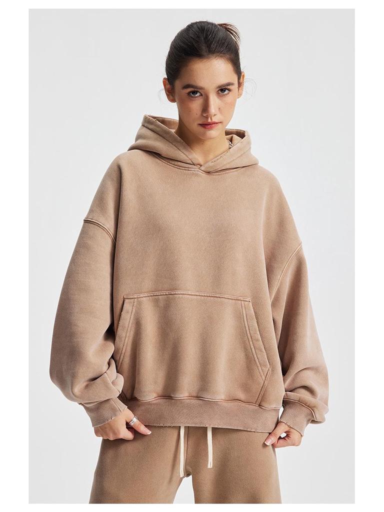 Chain Tide Мужская одежда | Осень/Зима 2025 Свободный крой Рваный Потертый Худи с Капюшоном с Плюшем