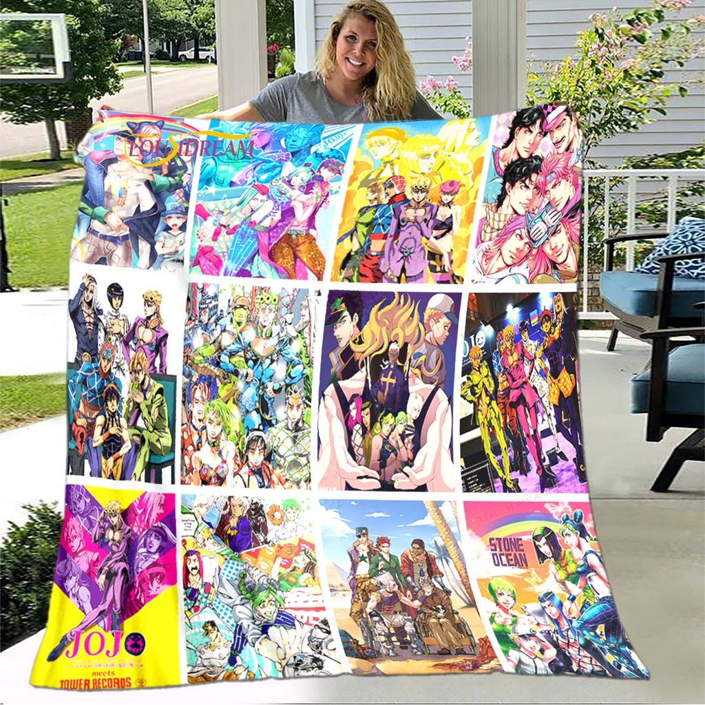 Фланелевое одеяло с 3D принтом «Невероятные приключения Джоджо», мягкое покрывало с мультяшным принтом, покрывало для дивана, одеяло
